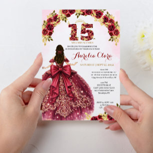 Florales rotes Prinzessinnenkleid Coquette Quincea Einladung