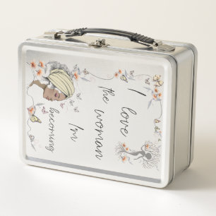Florales Selbstliebe-Geschenk für Frauen Metall Brotdose