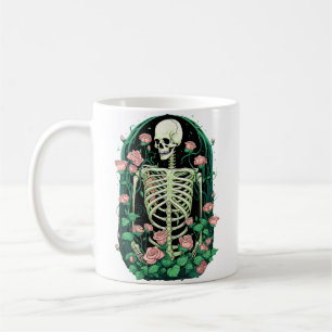 Florales Skelett Rosen Surreal Gothic Gartenbau Pl Kaffeetasse