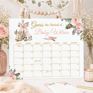 Florales Stammes-Waldland-Ratespiel für Babys Anku Poster