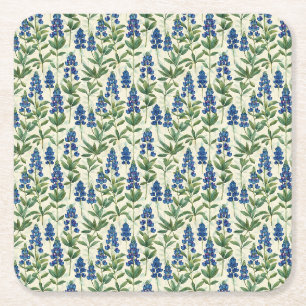 Florales Texas Bluebonnet-Papier-Getränkeuntersetz Rechteckiger Pappuntersetzer