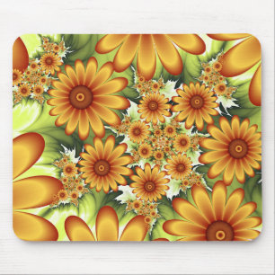 Florales Traum, moderne abstrakte Blumen-Fraktal-K Mousepad