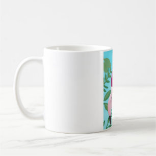 florales tropisches Flamingo-Wasserfarben-Vogel-Ku Kaffeetasse