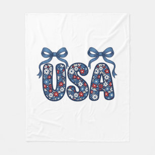 Florales USA-Band patriotisches Vektordesign_1 Fleecedecke