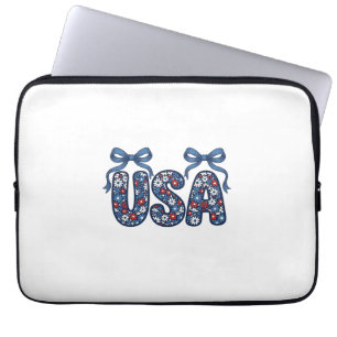 Florales USA-Band patriotisches Vektordesign_1 Laptopschutzhülle