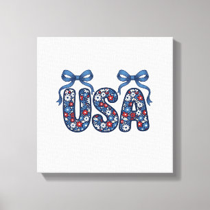 Florales USA-Band patriotisches Vektordesign_1 Leinwanddruck