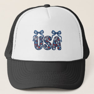 Florales USA-Band patriotisches Vektordesign_1 Truckerkappe