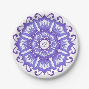 Florales violettes Mandala. Pappteller