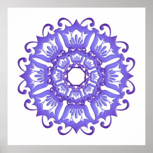 Florales violettes Mandala. Poster
