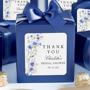 Florales Wasserfarben-Brautabschiedsparty Quadratischer Aufkleber