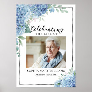 Florales Willkommensschild zur Trauerfeier des Leb Poster