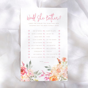 Florales 'Would She Rather' Brautparty-Spiel