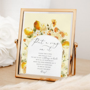 Florales Zitronen-Dont-Say-Bride-Brautjunggesellin Poster