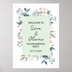 Floralische Einweihungsparty-Eingangswillkommensgr Poster