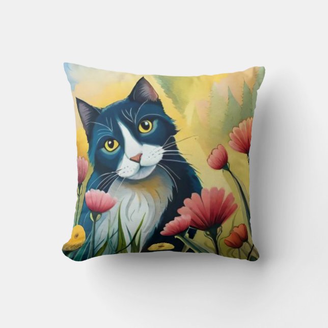 FLoralkatze Kissen (Vorderseite)