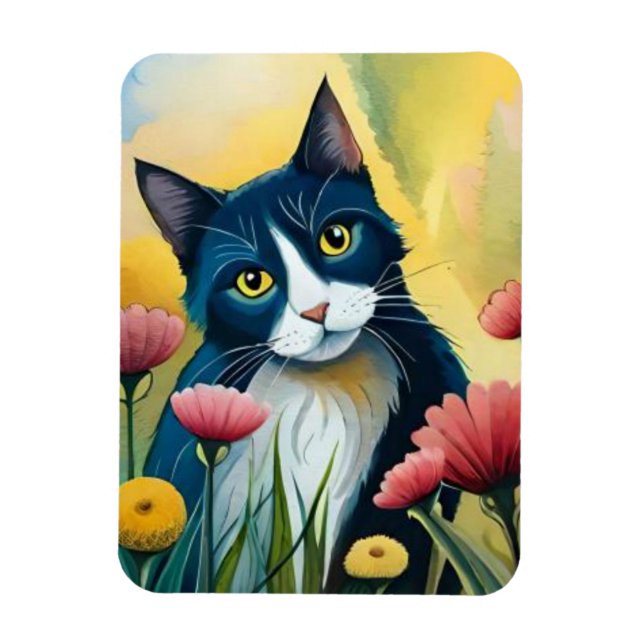 FLoralkatze Magnet (Vertikal)
