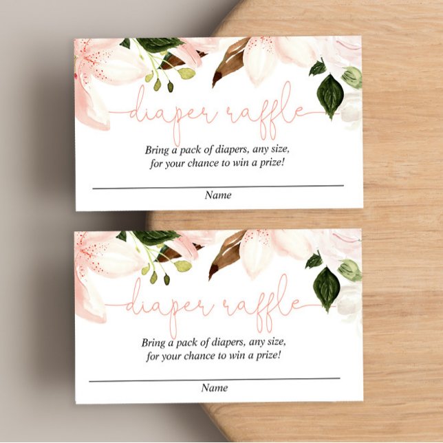 Florallilililie Baby Dusche Windel Gewinnkarten Begleitkarte (Von Creator hochgeladen)