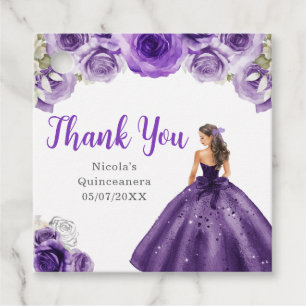 Floralprinzessin in dunkelviolettem Kleid Quincean Geschenkanhänger