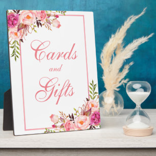 Floralrosa Dusche oder Hochzeitskarten Geschenke Fotoplatte