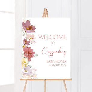 Florals Baby Bloom Baby Dusche Willkommen Poster