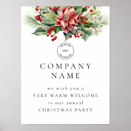 Florals Berry Welcome Company Weihnachts-Party Poster