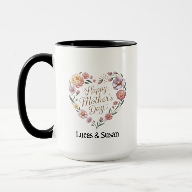 Florals Blume glücklich Muttertag Geschenk Combo Tasse (Links)