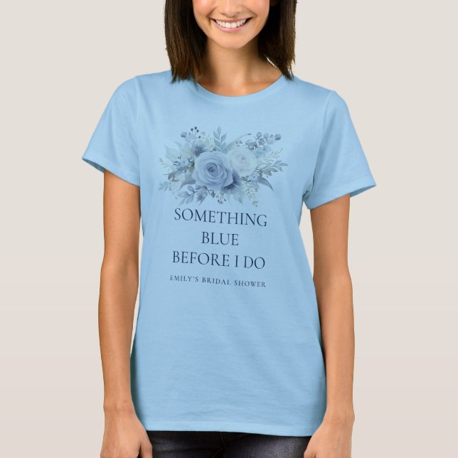 Florals etwas Blaues, bevor ich Brautparty T-Shirt (Vorderseite)