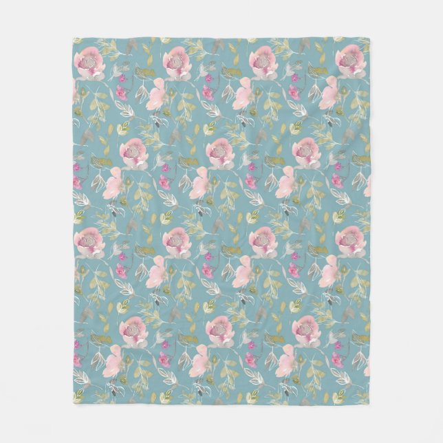 Florals Fleecedecke (Vorderseite)