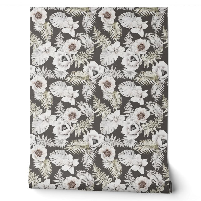 Florals Foliage Boho Tropical Tapete (Abrollen)
