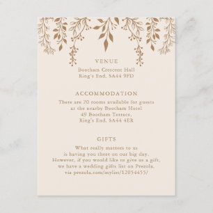 Florals Foliage Warme romantische Boho Detail Begleitkarte