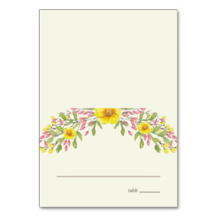 Florals   Hochzeitbegleiter-Platzkarte Tischnummer
