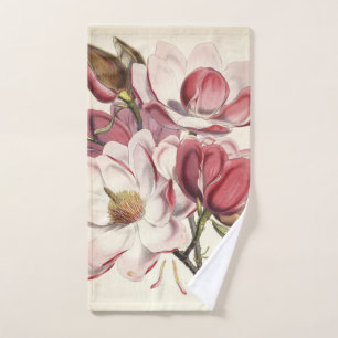 Florals Magnolias Burgandy, Serviette rose