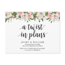 Florals mit weißer Blüte, Einladung zur Hochzeit a