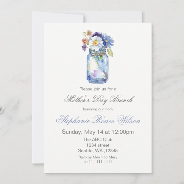 Florals Mother's Day Brunch Tea Party Einladung (Vorderseite)