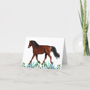 Florals und Arabisches Pferd Danke Karte