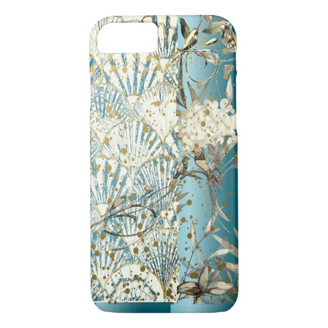 Florals, Vögel, Muscheln Case-Mate iPhone Hülle (Rückseite)