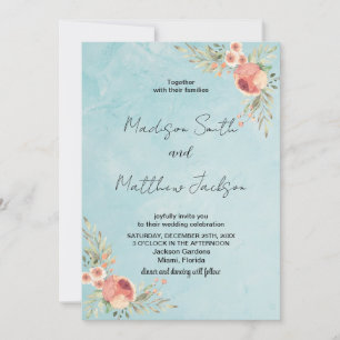 Florals zu den Einladungen zum Thema Hochzeit im G