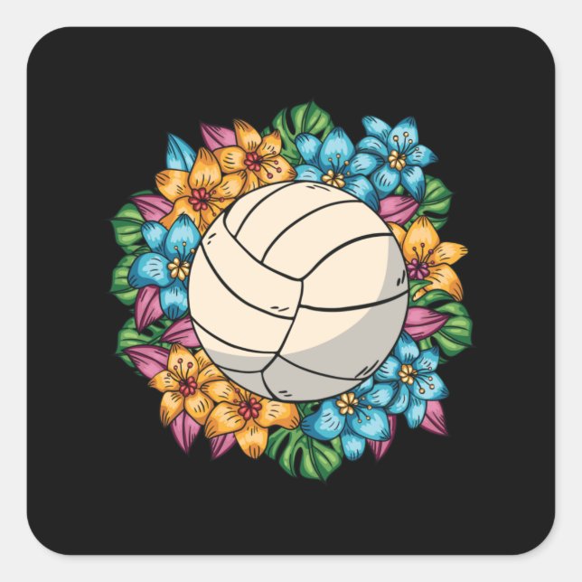 FLORALVOLLEYBALL QUADRATISCHER AUFKLEBER (Vorderseite)