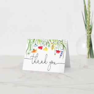 Floraux fleur sauvage colorés Cartes de remercieme