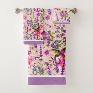 Floraux Mauve, Rose, Bleu