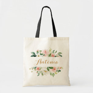 Floraux personnalisés rougissent sac fourre-tout à