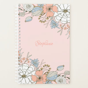 Flore bleu rose pâle Personnalisé