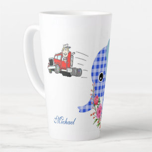 Flore Blue Elephant Latte Mug