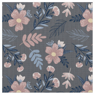 Flore chic sur tissu gris par le triage de graisse