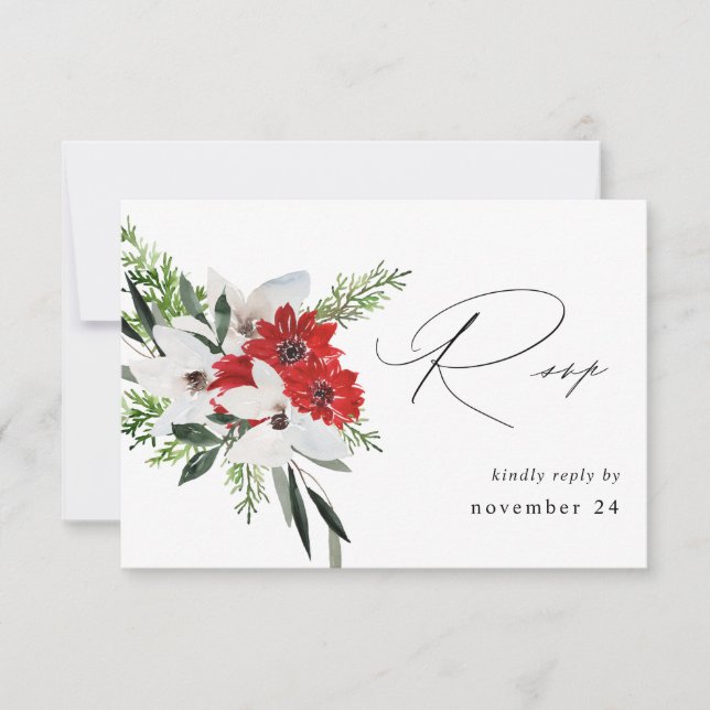 Flore de Noël rouge et blanc w Repas RSVP (Devant)