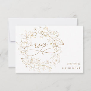 Flore dorée sur blanc et or avec Repas RSVP 3