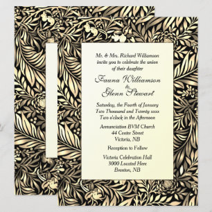Flore et faune Faire-part de mariage jaune teinté