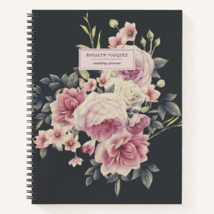Flore foncée élégante sur le journal personnalisé 