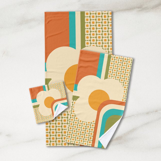 Flore géométrique les années 70 rétro (Créateur téléchargé)