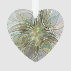 Flore Imaginaire Fractal Fleur Art Avec Coeur Or
